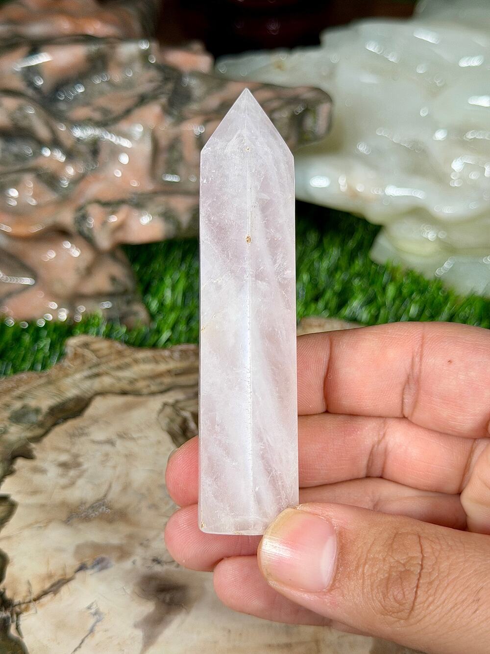 Rose Quartz Crystal Tower 3.5in 3oz